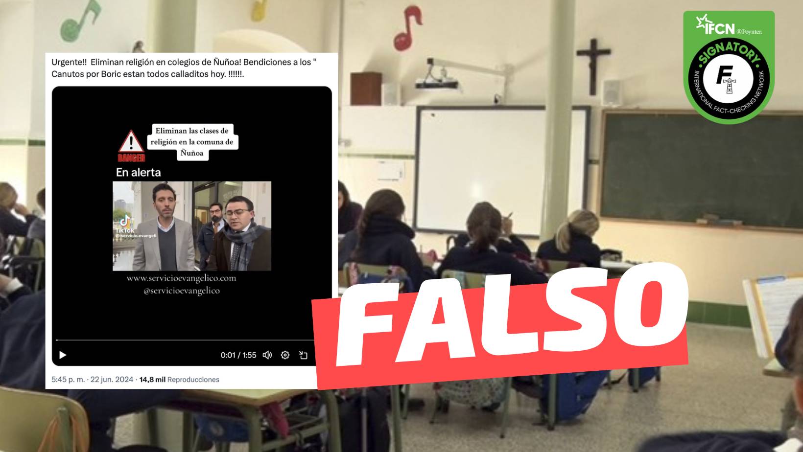 “Eliminan las clases de Religión en los colegios de la comuna de Ñuñoa”: #Falso