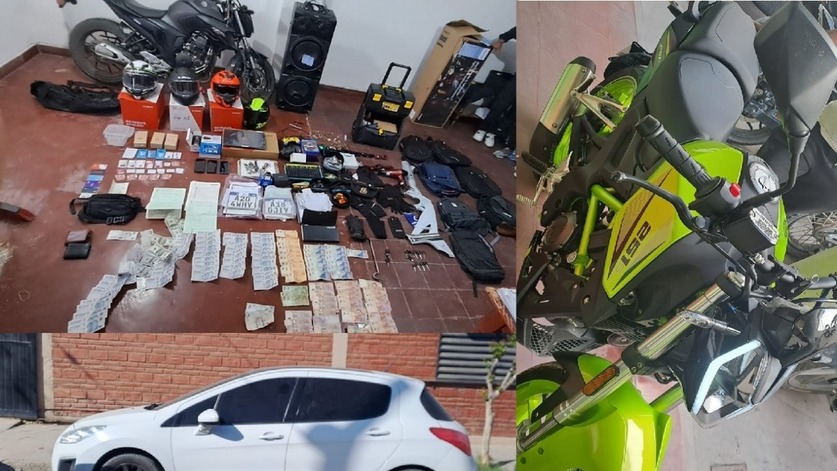 Jujeños detenidos por robar motos, auto, dinero, celulares y computadoras