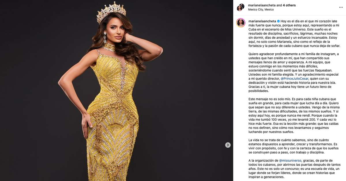 Miss Cuba, Marianela Ancheta, podría estar entre las favoritas rumbo al final de Miss Universo 2024