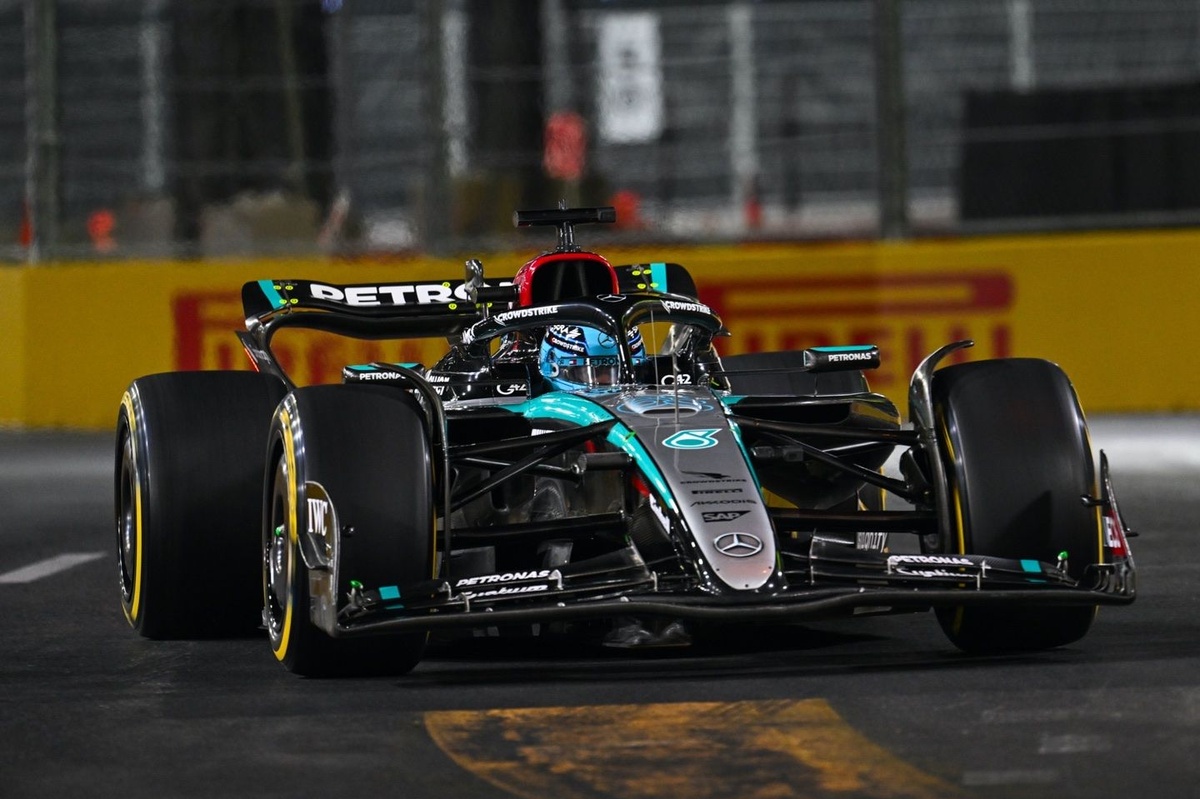 Russell lidera la FP3 de Las Vegas F1 con Colapinto en el top 10 y Pérez en 13º