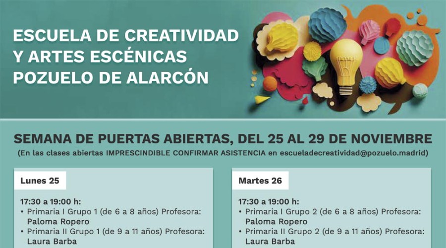 Semana de puertas abiertas en la Escuela de Artes Escénicas de Pozuelo