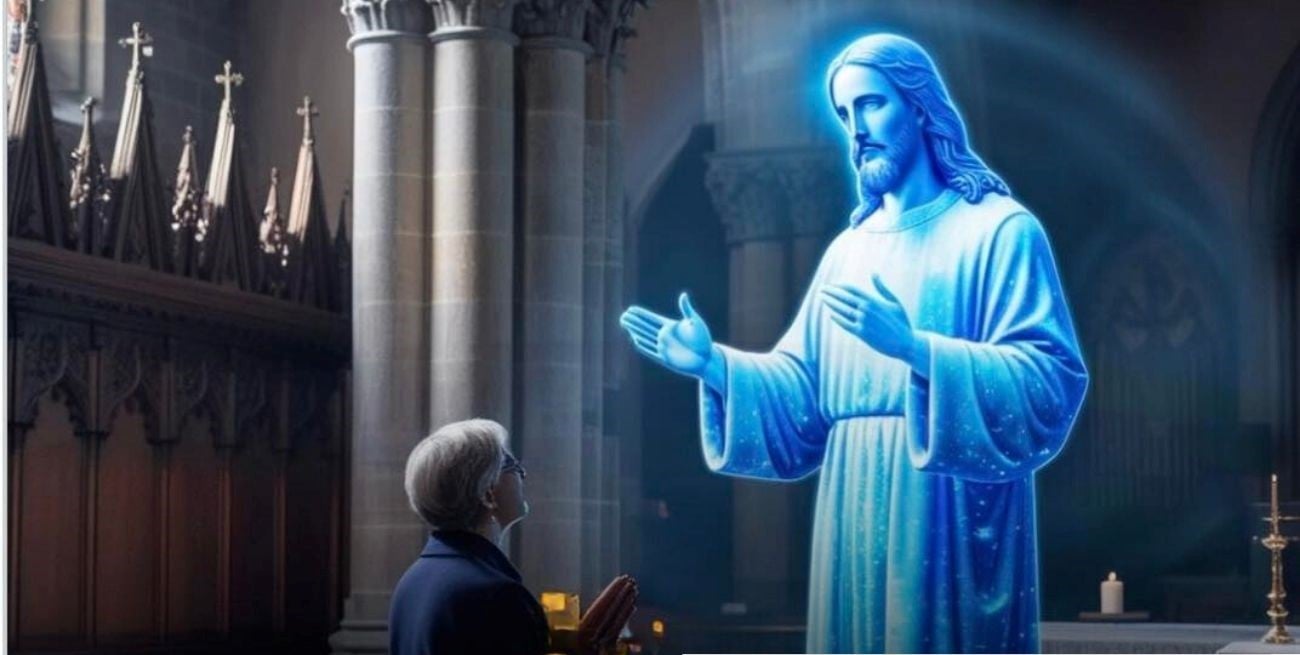 La era IA en la religión: fieles se confiesan con un holograma de Jesús