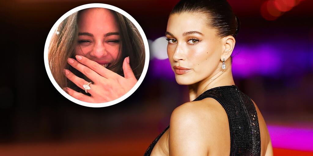 Hailey Bieber reacciona a la foto del lujoso anillo de compromiso de Selena Gomez