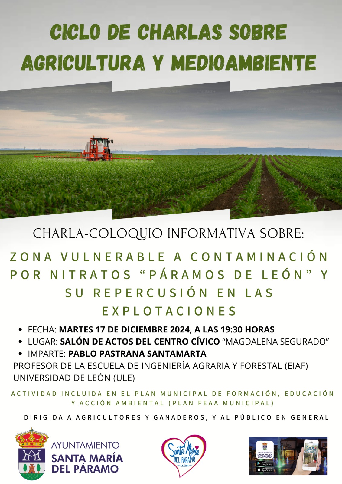 Santa María del Páramo programa una charla-coloquio informativa sobre agricultura y medioambiente – León24horas