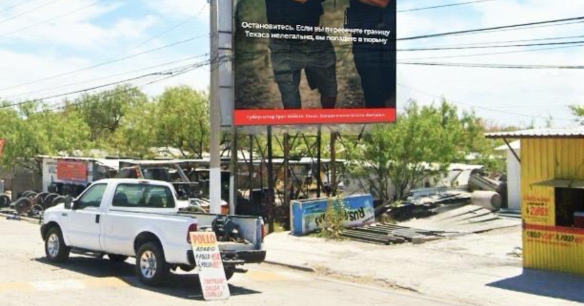 Con carteles advierten a migrantes en México y Centroamérica que lamentarán cruzar a Texas