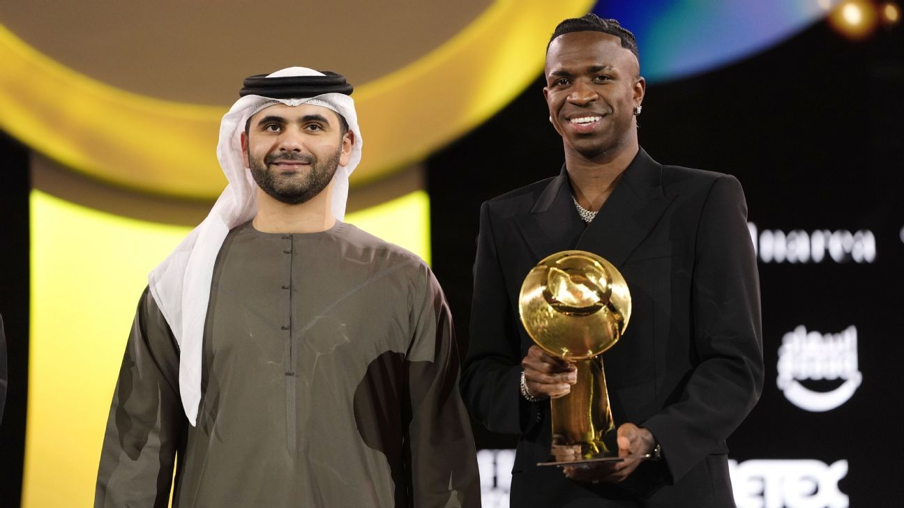 Real Madrid, Vinícius y Aitana, ganadores de Globe Soccer Awards