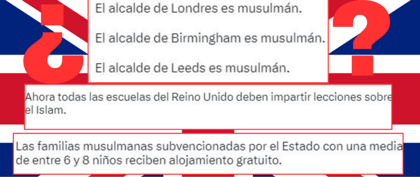 Qué sabemos sobre la cadena que habla de alcaldes supuestamente musulmanes en ciudades de Reino Unido y ayudas para personas musulmanas·Maldita.es – Periodismo para que no te la cuelen