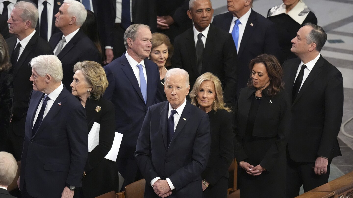 El funeral de Jimmy Carter reúne a 5 presidentes de EEUU en su honor