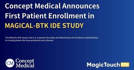 Concept Medical anuncia la inscripción del primer paciente en el ensayo MAGICAL BTK IDE