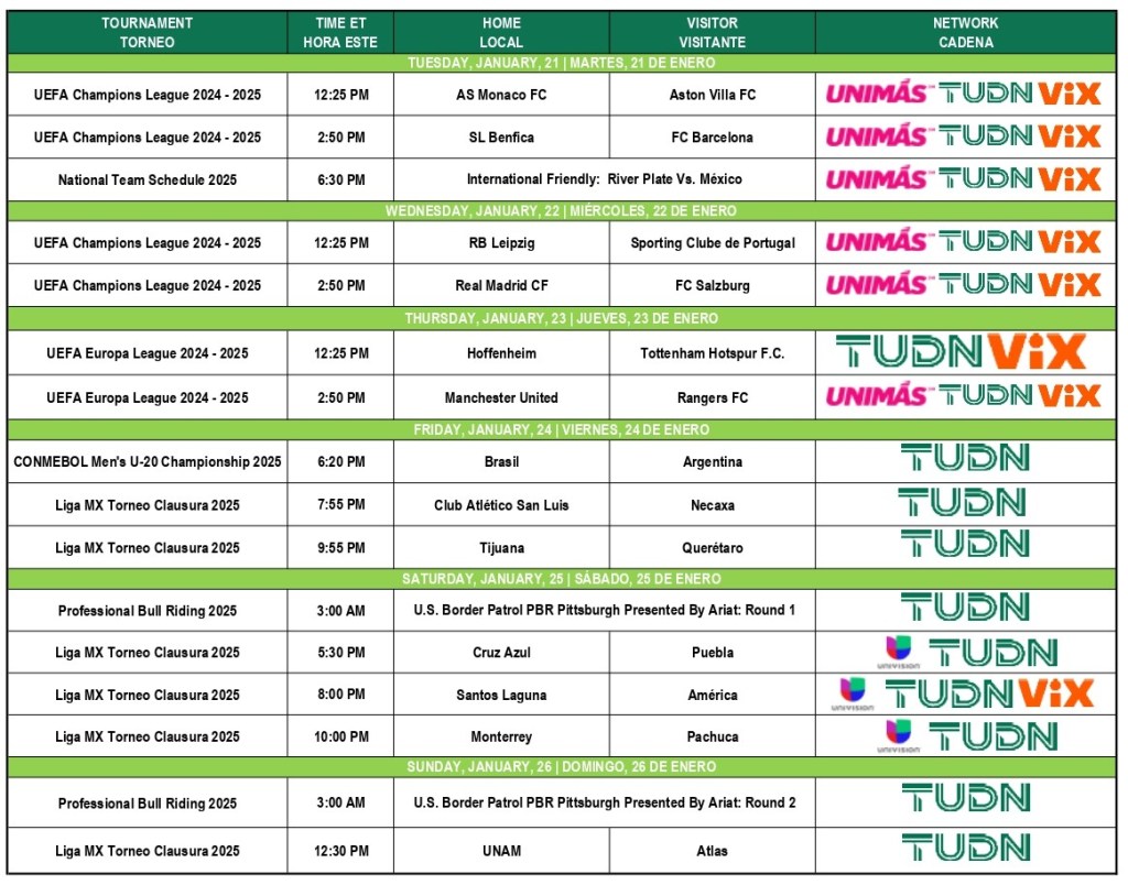 UEFA, Europa League return, Mexico vs. River Plate, Liga MX Clausura & more on TelevisaUnivision platforms! – TelevisaUnivision