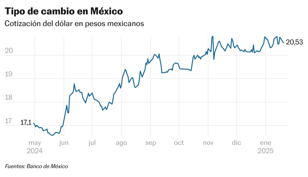 El peso mexicano resiste tras la investidura de Trump y cotiza en 20,50 unidades por dólar