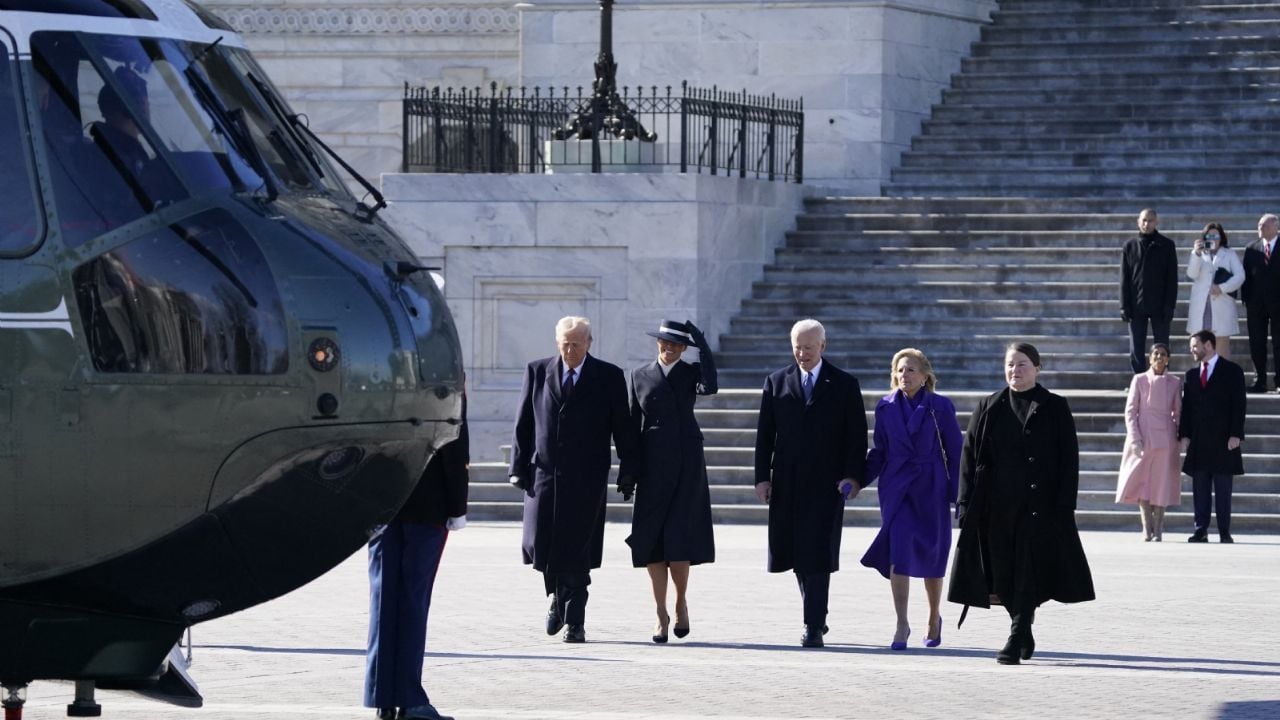 Biden abandona el Capitolio acompañado por Trump y se dirige a Delaware a bordo de un helicóptero